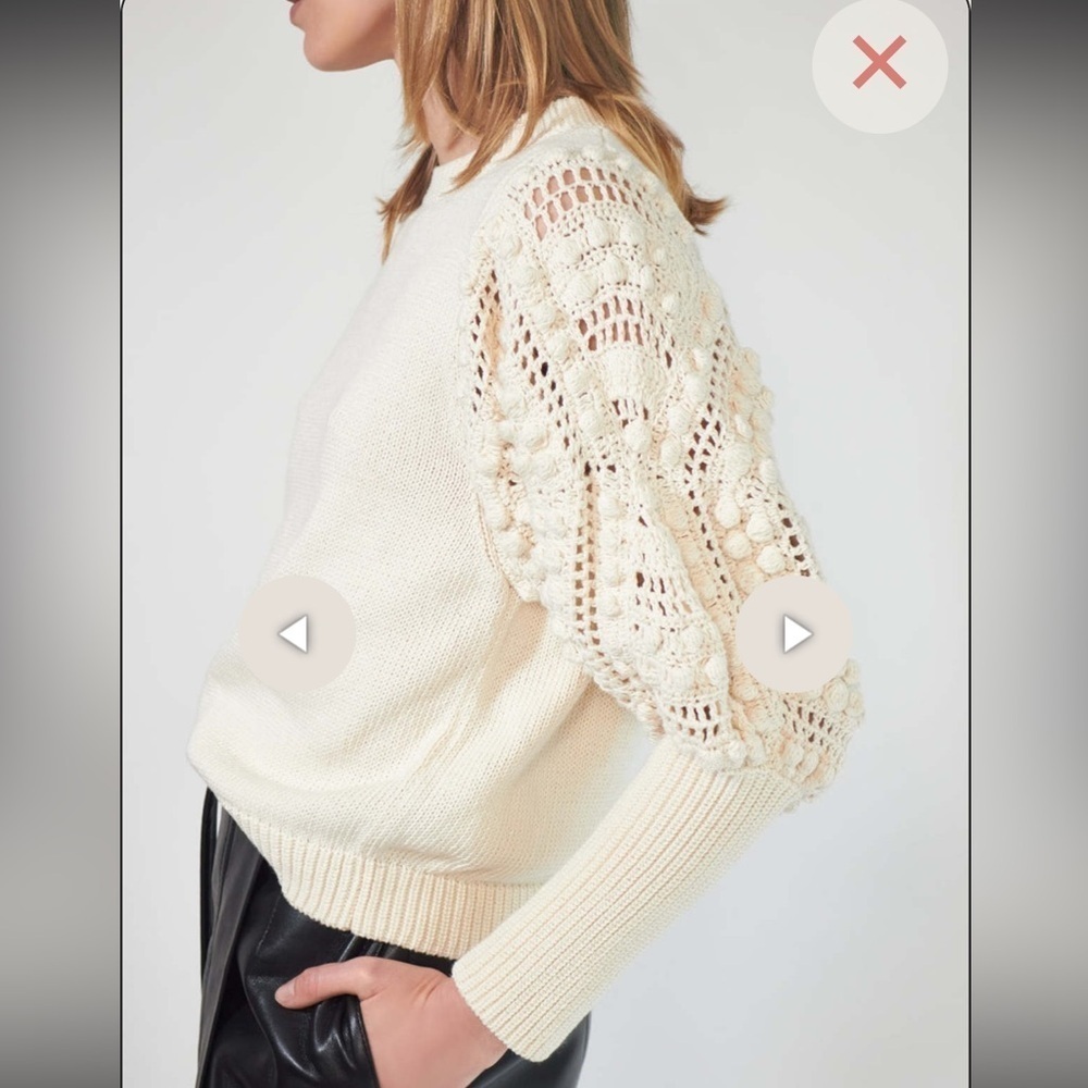 Stella Pardo Fiorella Sweater from
Anthropologie in color Ecru balloon sleeve